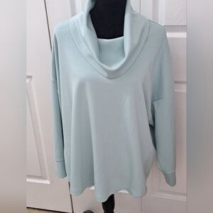 Cable & Gauge Mint Green Cowl Neck Top   Size 2X